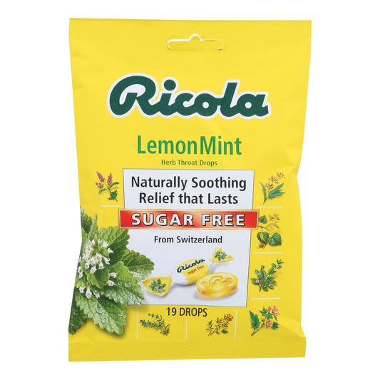 Ricola - Cough Drop Sugar Free Lemon Mint - Case of 8-19 CT