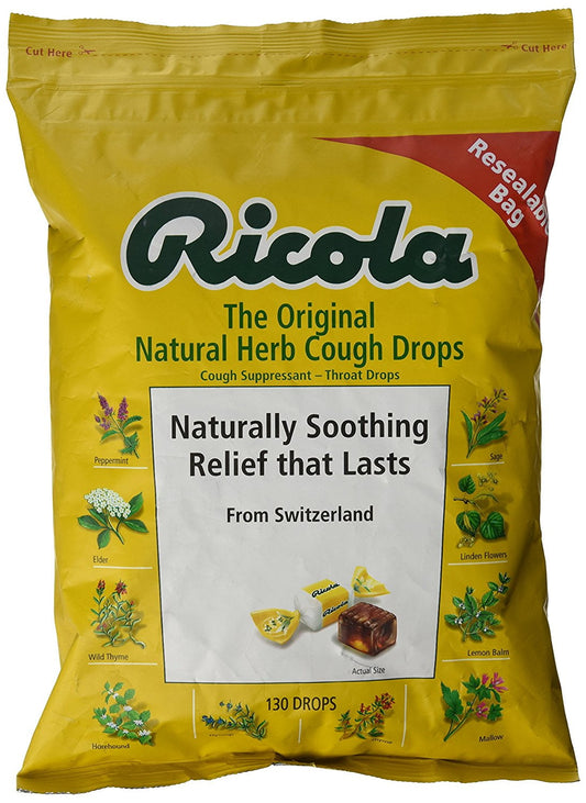 Ricola Original Natural Herb Cough Drops 1 Bag - 130 Drops Total Throat Relief