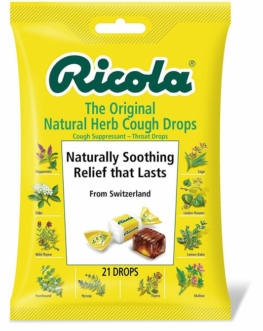 Ricola Original Natural Herb Cough Drops Soothing Relief, 21ct, 12-Pack