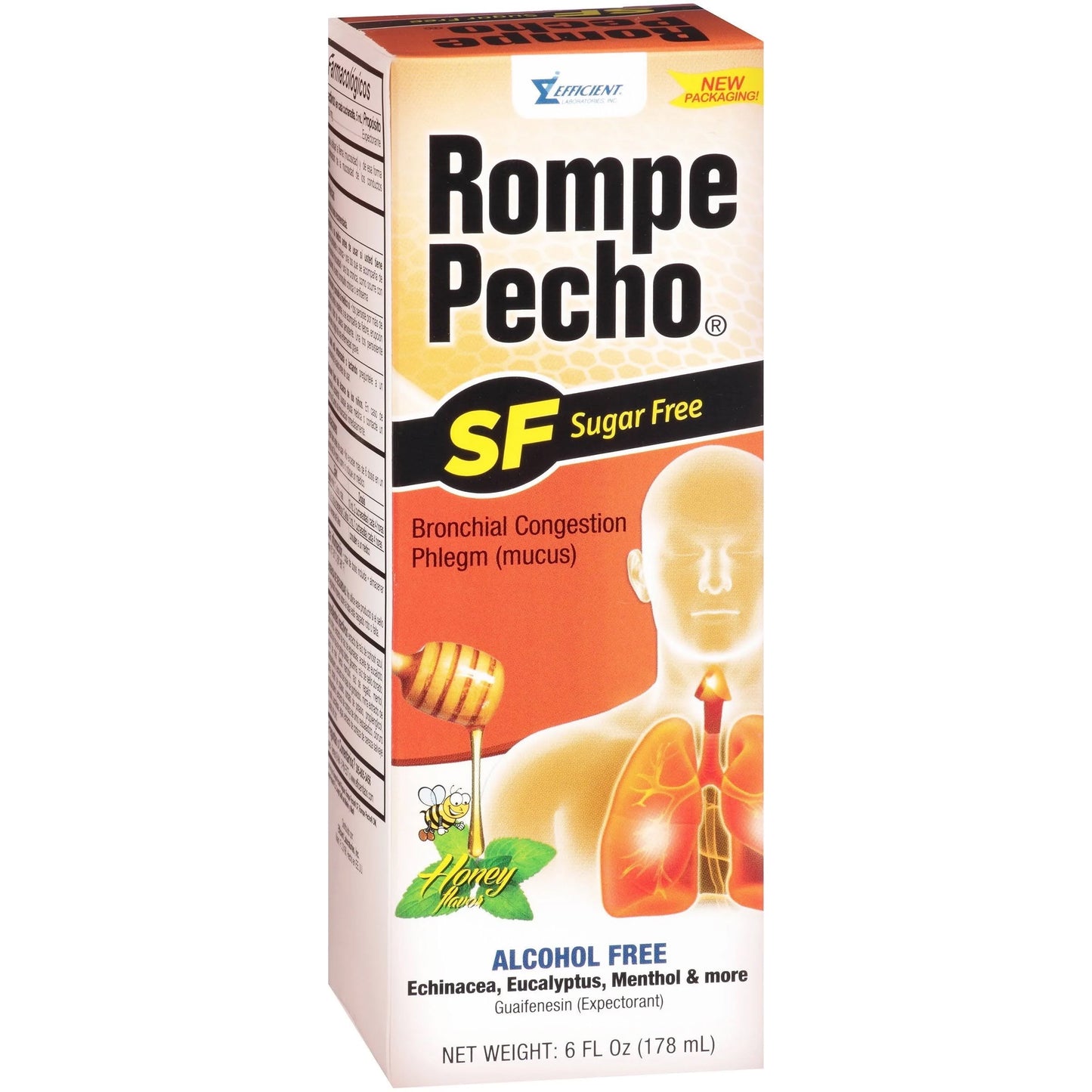 Rompe Pecho Expectorant, Sugar Free, Honey 6 Oz,Pack of 2