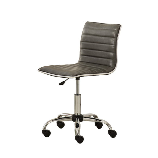 Roundhill Furniture Fremo Chromel Adjustable Air Lift Office Chair, Gray