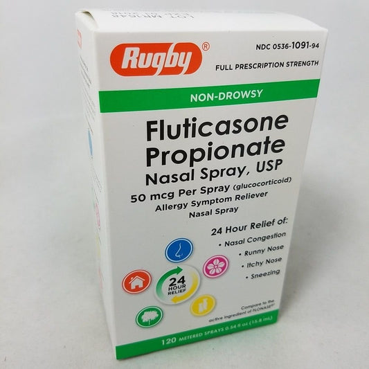 Rugby Fluticasone Propionate Nasal Spray, 50 mcg, 120 Sprays, 0.54 Fl. Oz.