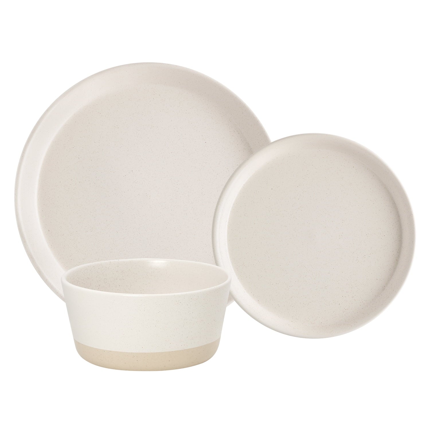 S & Co. Dinnerset 12PC Stoneware 2 Tone Cream