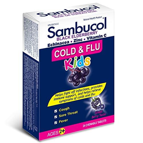 SAMBUCOL Cold And Flu Kids Chewables, 24 CT