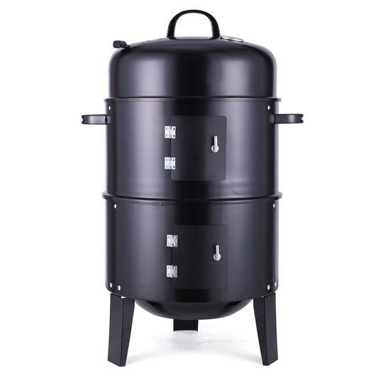 SAYFUT 3-in-1 Charcoal Barbecue Smoker Grill BBQ, Pizza Oven, Table & Fire Pit Grilling