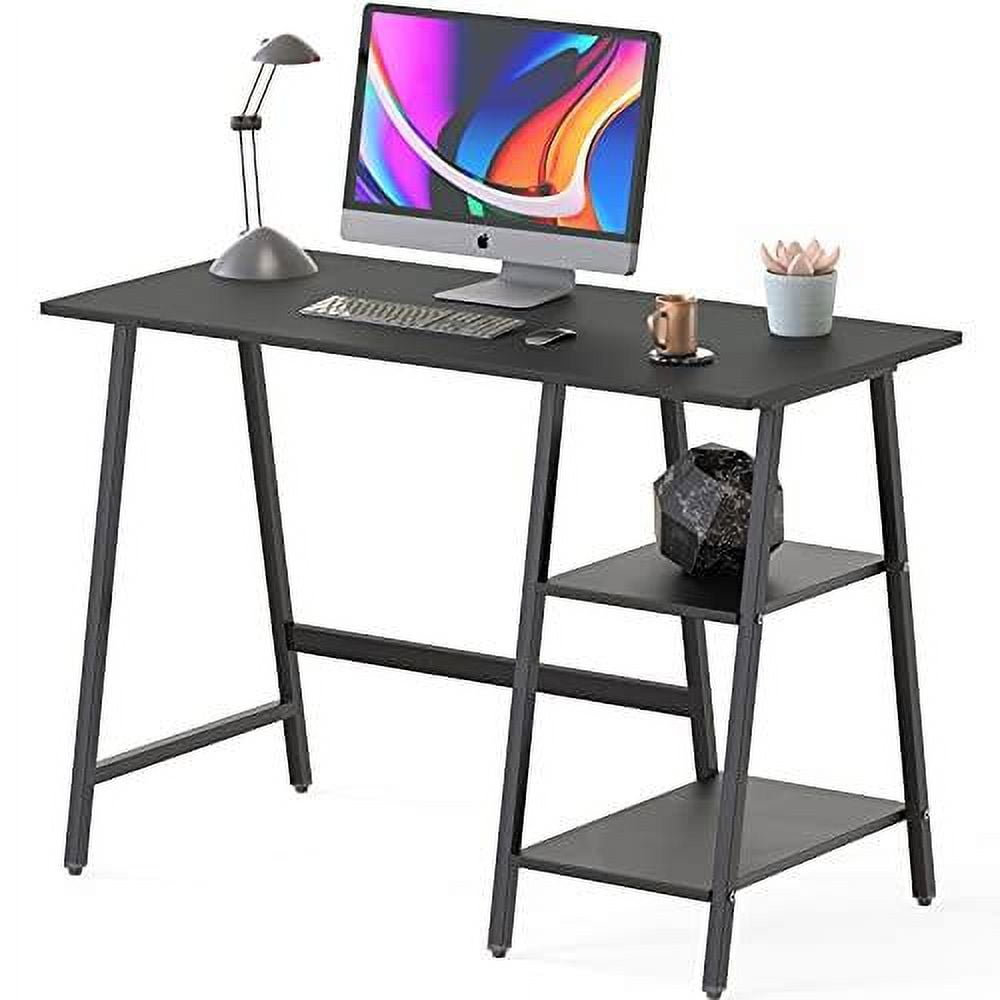 SHW Trestle 43-Inch Home Office Computer Desk, Oak