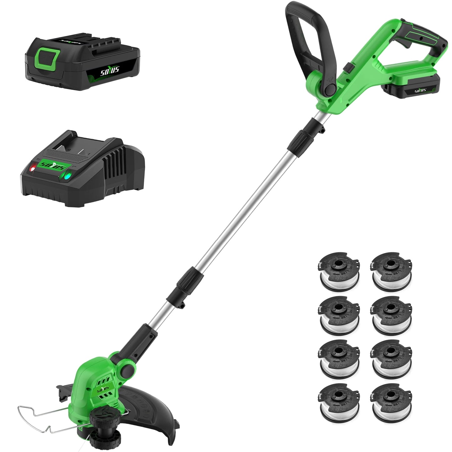 SOYUS String Trimmer, Battery Powered Lightweight Weed Grass Trimmer/Edger, Green