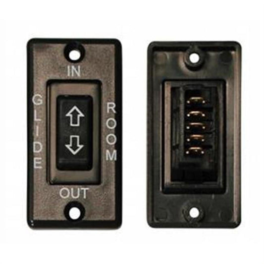 SQUARE 5 PIN, IN-LINE TERMINAL SWITCH - BLACK W/ PLATE