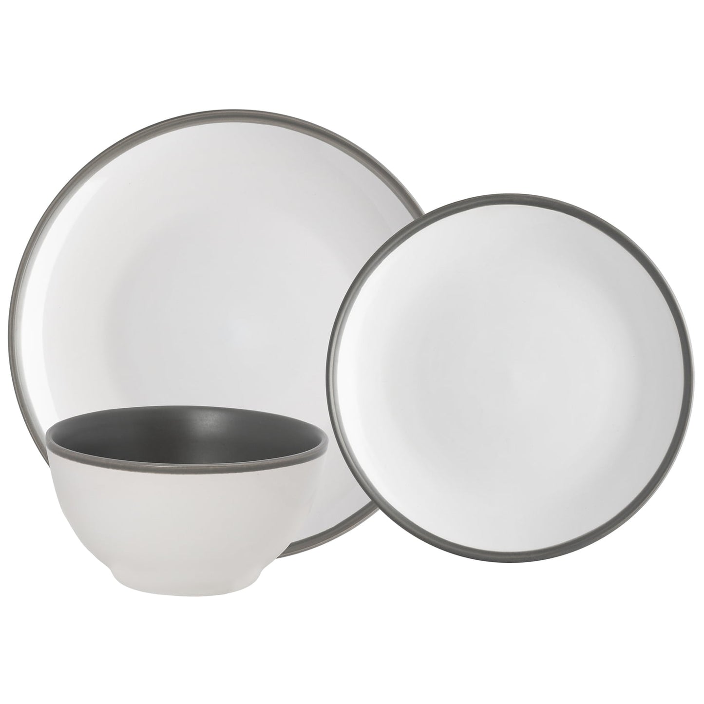 Safdie & Co. Stoneware Dinnerset 12 Piece 2-Tone Luna