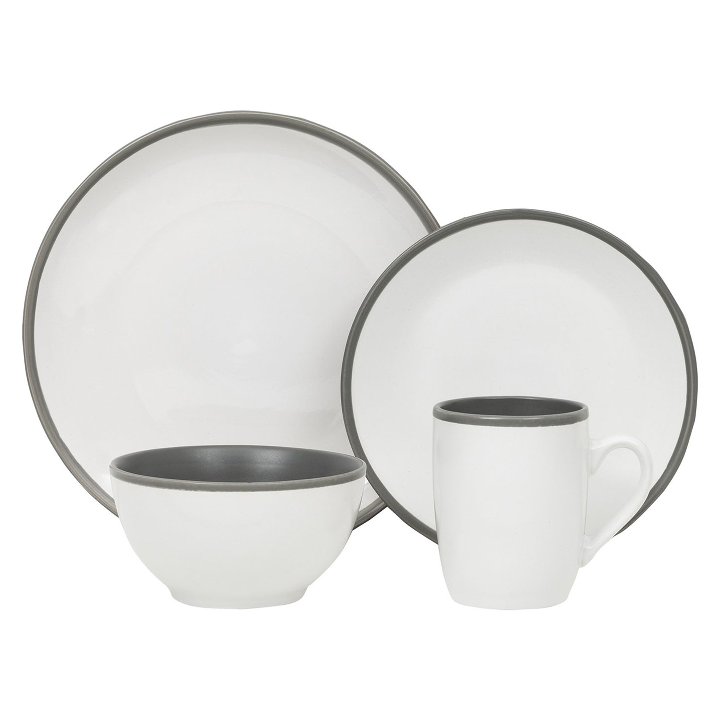 Safdie & Co. Stoneware Dinnerset 16 Piece 2-Tone Luna