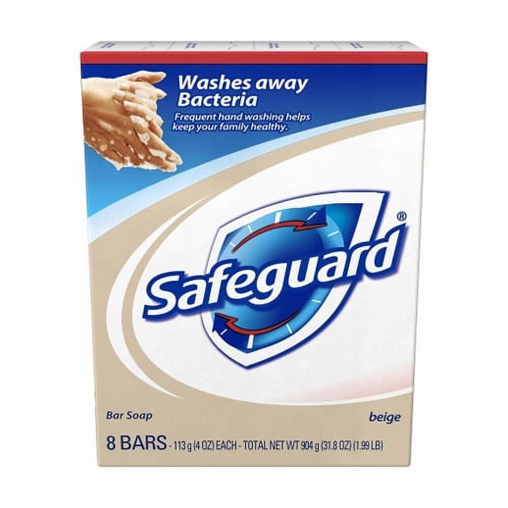 Safeguard Antibacterial Beige Bath Soap Bar - 4 Oz/Pack, 8 Bars, 2 Pack