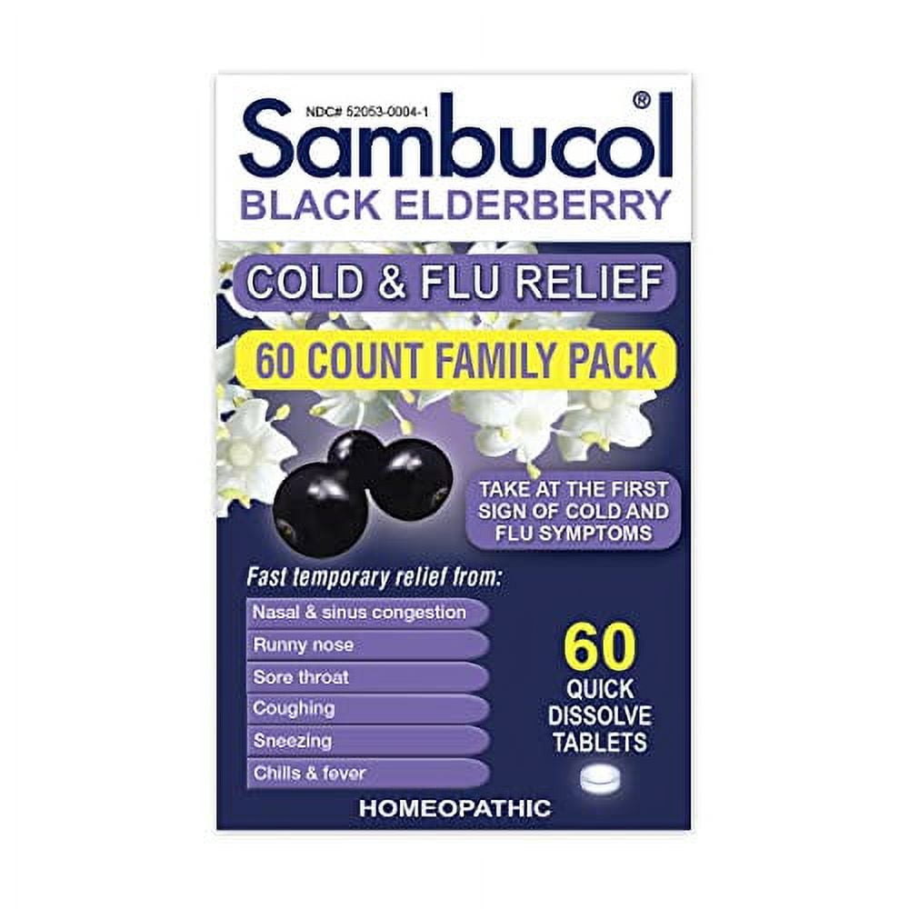 Sambucol Cold & flu relief tablets, 60 Count