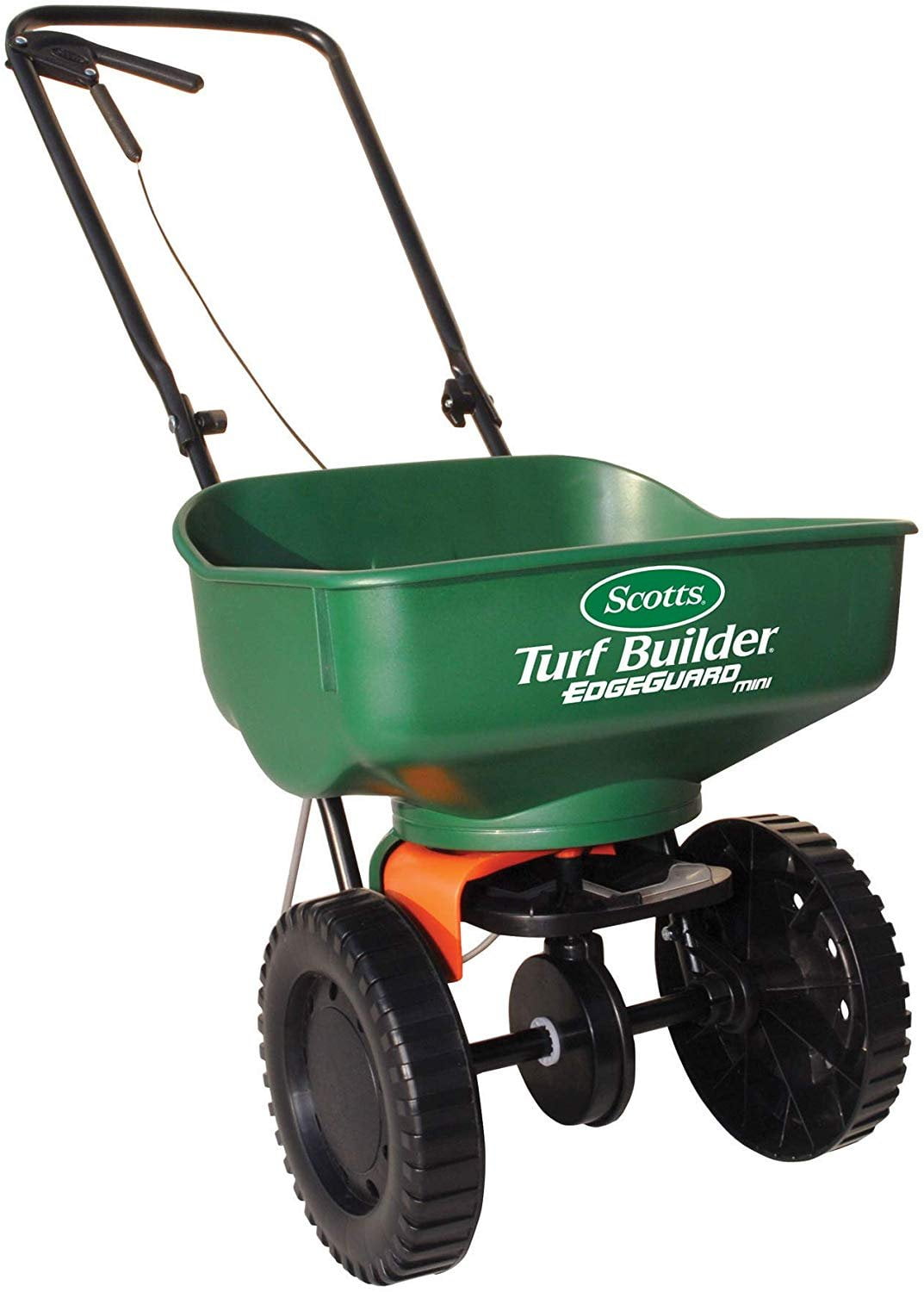 Scotts Turf Builder EdgeGuard Mini Broadcast Spreader - Spreads Grass Seed, Fertilizer and Ice Melt - Holds up to 5,000 sq. ft. of Scotts Grass Seed or Fertilizer Products