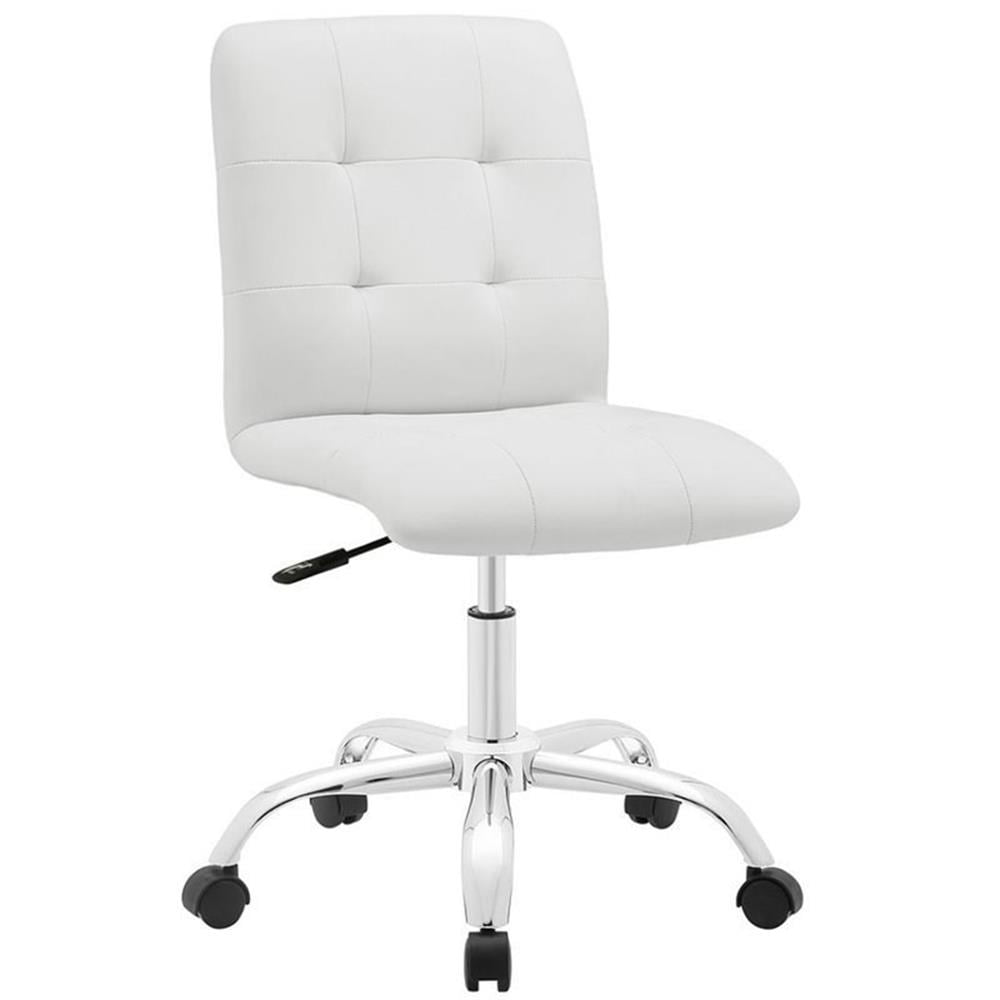 Scranton & Co Faux Leather Mid Back Swivel Office Chair in White