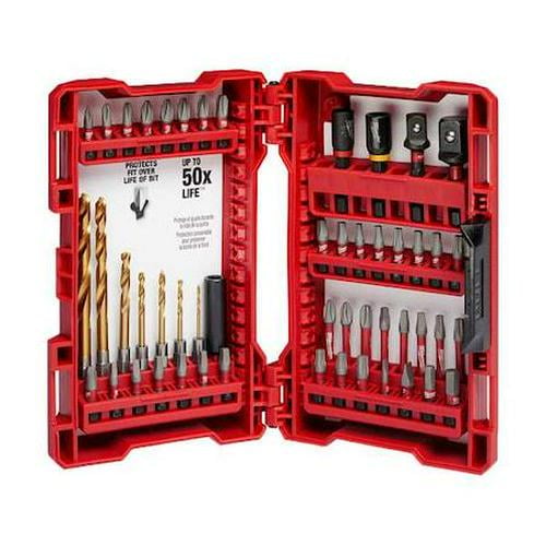 Screwdriver Bit Set, 1/4 in Hex Shank Size, 50-Piece