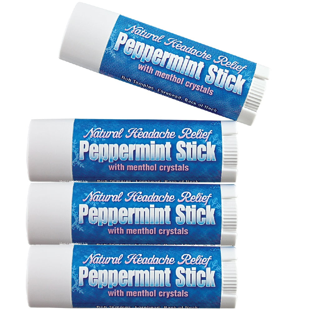 (Set/4) Natural Peppermint Sticks w/ Menthol & Rosemary For Headache Relief