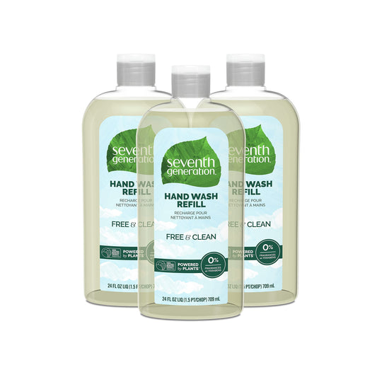 Seventh Generation Hand Soap Refill, Free & Clear Unscented, 24 Oz, 3 Count (Pack Of 1) (Packaging May Vary)