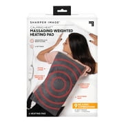 Calming Comfort Massaging Weighted Heating Pad by Sharper Image with Massaging Vibrations, 6 Settings- 3 Heat, 3 Massage- 9 Relaxing Combinations, 12” x 24”, 4 lbs