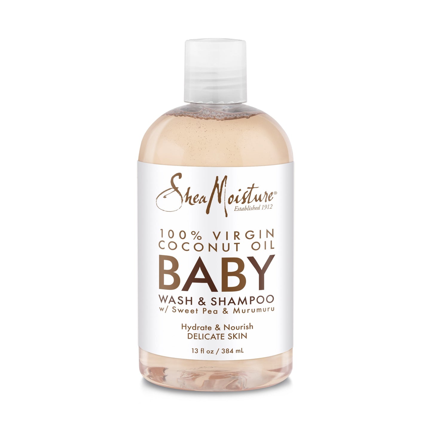 SheaMoisture Newborn Baby Wash & Shampoo 100% Virgin Coconut Oil All Skin, 13 fl oz