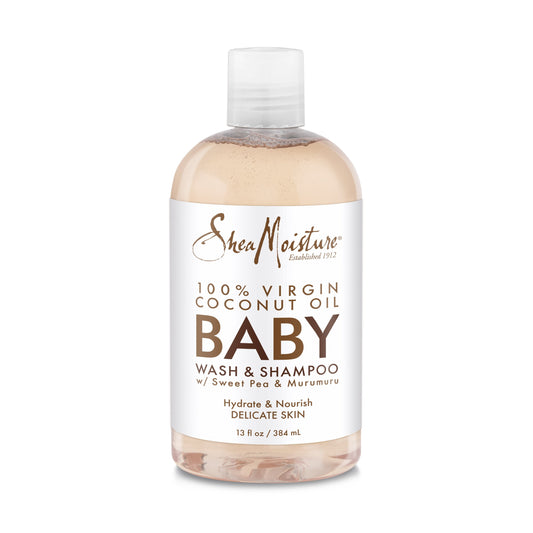 SheaMoisture Newborn Baby Wash & Shampoo 100% Virgin Coconut Oil All Skin, 13 fl oz