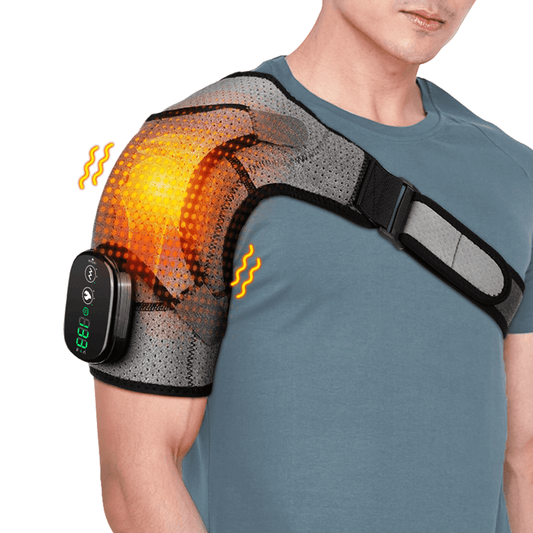 Shoulder Heating Pad, Cordless Heated Shoulder Wrap with 3 Vibration, Shoulder Massager Heated Shoulder Brace Muscle Relief for Women Men