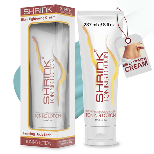 Shrink Toning Lotion - Heat Activated Cellulite Cream and Firming Body Lotion for Women and Men - for Stomach, Tummy, and Body - with Caffeine, Vitamin E, Skin Thermogenic Cream (8oz)