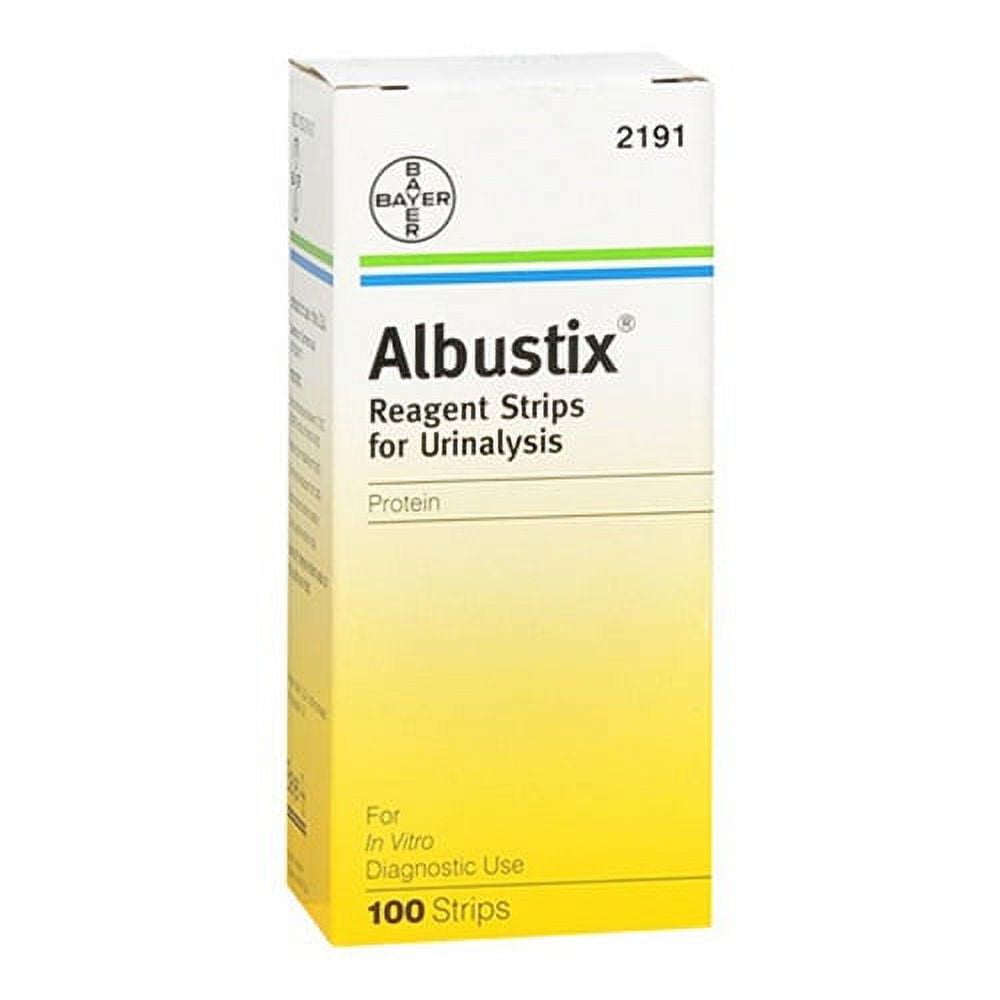 Siemens Albustix Reagent Strips For Urinalysis, Tests For Protein - 100 Ea