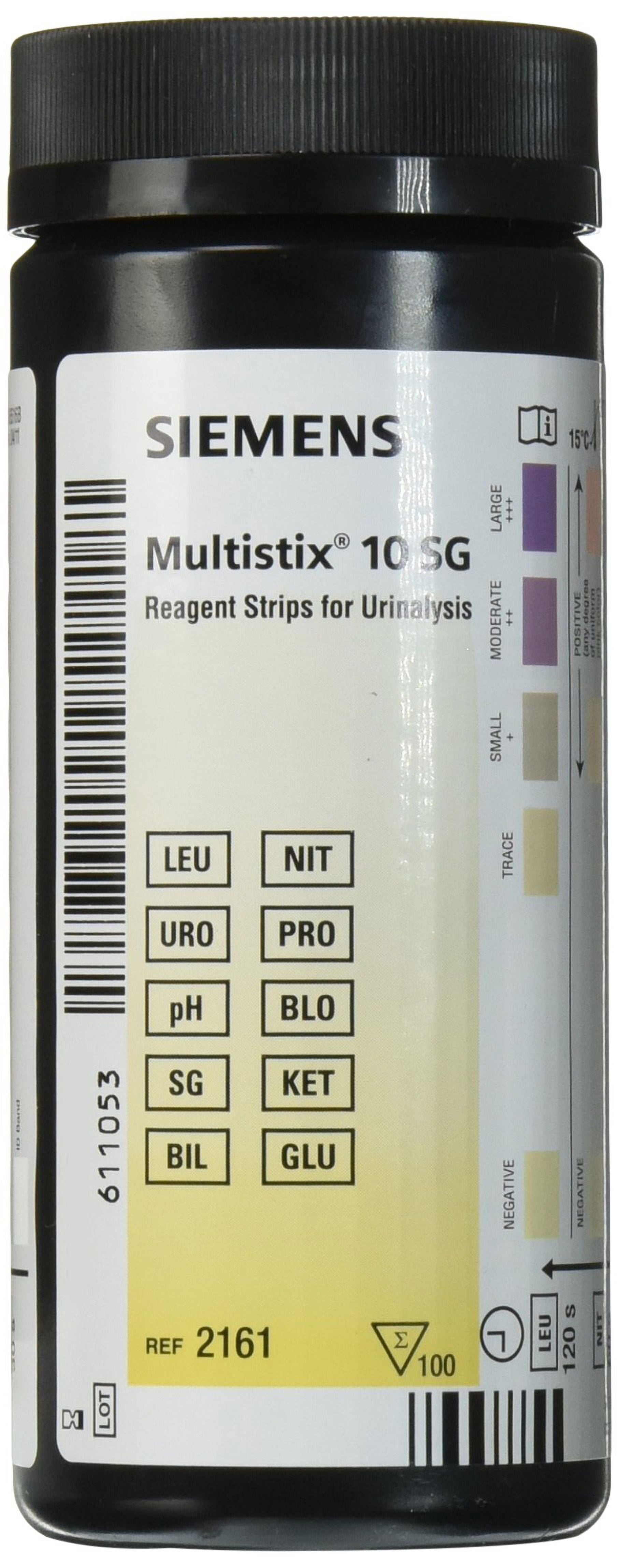 Siemens Healthcare Diagnostics 2161 MultiStix 10 SG Reagent Strips, CLIA Waived (Pack of 100)