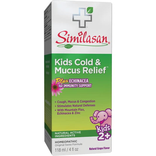 Similasan Kids Cold & Mucus Relief Grape Flavor Expectorant Syrup Kids 2+, 4 fl oz