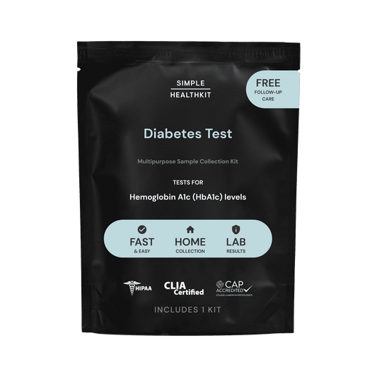 Simple HealthKit At-Home Diabetes Test Kit for Hemoglobin A1c (HbA1c) Levels, 1 Kit