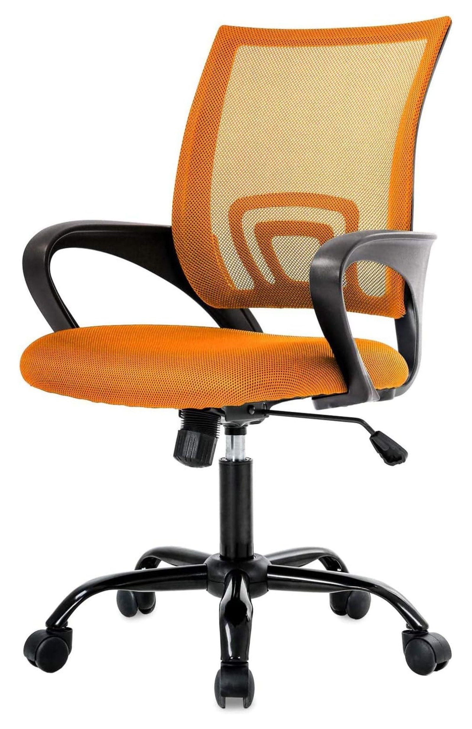 Simple Home Ergonomic Desk Office Chair Mesh Computer Chair, Lumbar Support Modern Executive Adjustable Stool Rolling Swivel Chair for Back Pain, Chic Modern Best Home Computer Office Chair - Orange