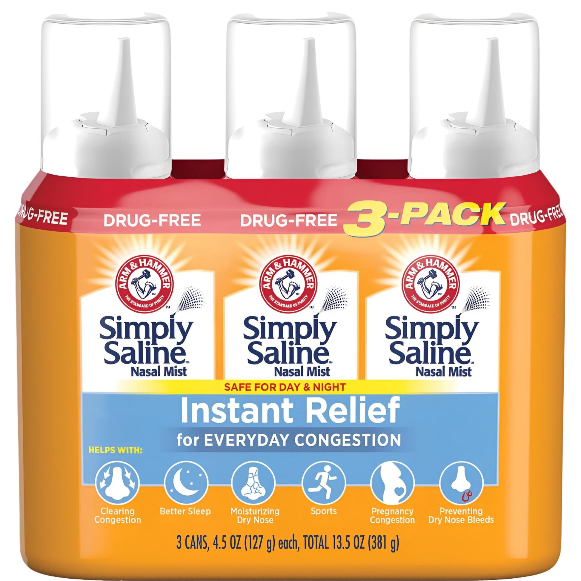 Simply Saline Arm & Hammer Nasal Relief (4.25 oz, 3 Pack)