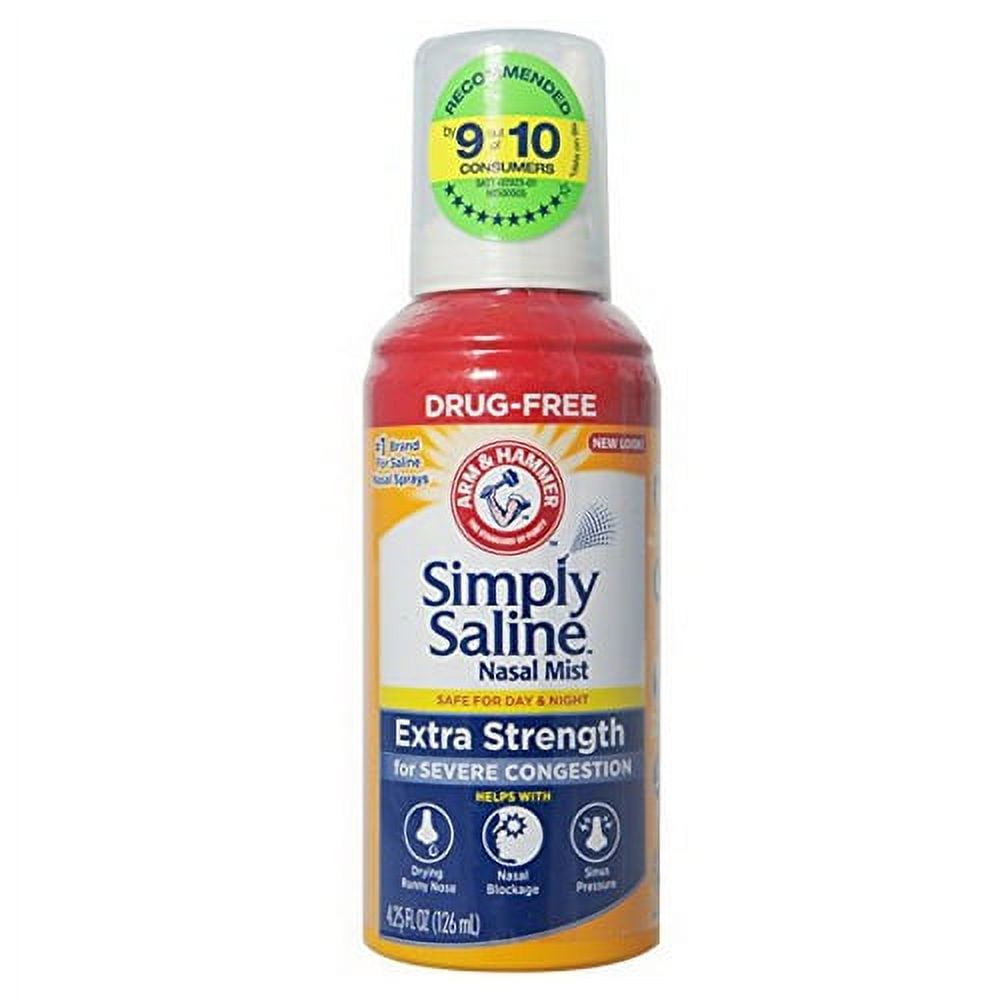 Simply Saline Nasal Mist Extra Strength Severe Congestion, Drug-Free, 4.25 oz, 6 Pack