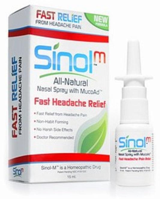 Sinol Headache Relief Spray, Migraine Cluster Tension 15 ml (Pack of 3)