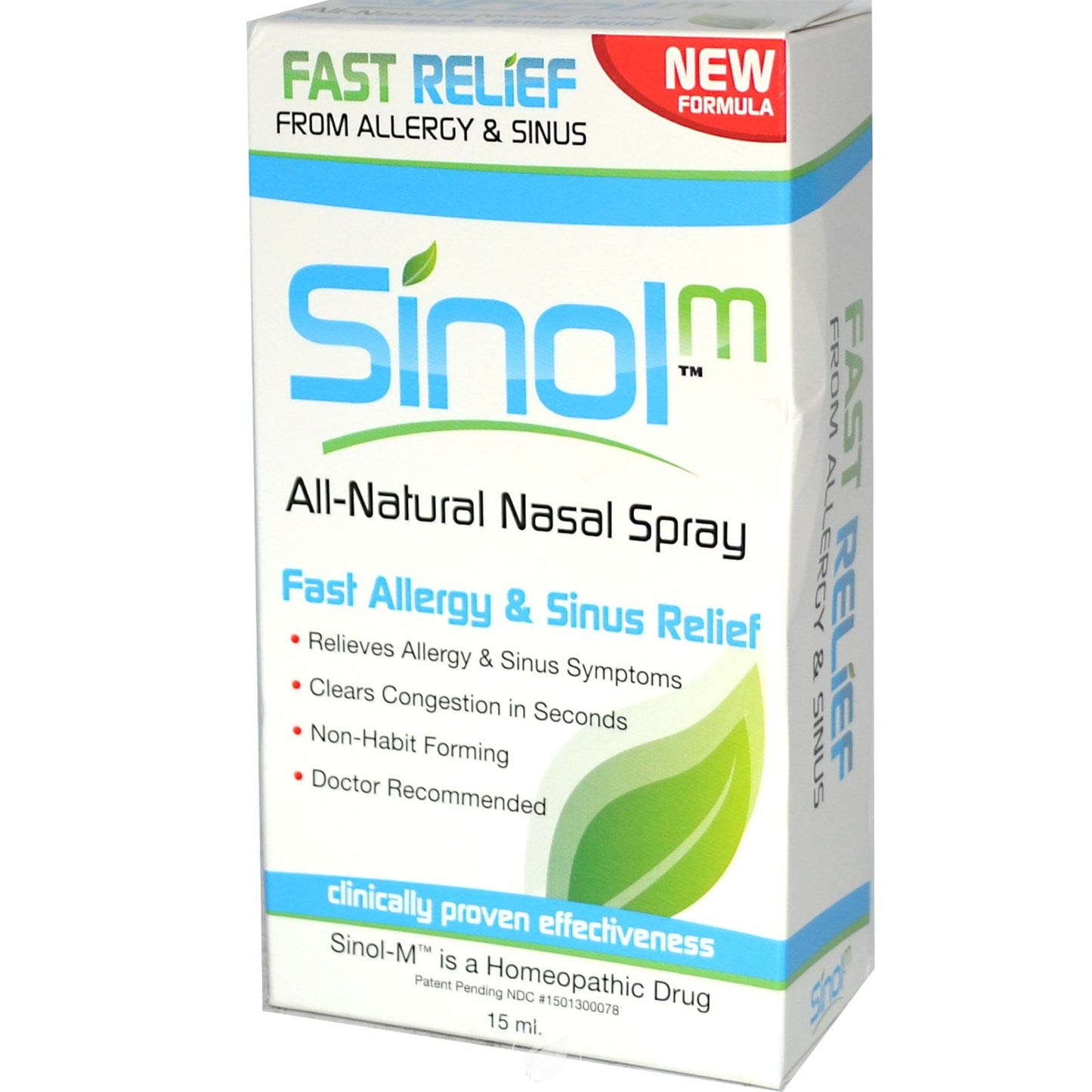 Sinol-M Allergy/Sinus Relief Nasal Spray Allergy 15 Ml by Sinol, Pack of 2