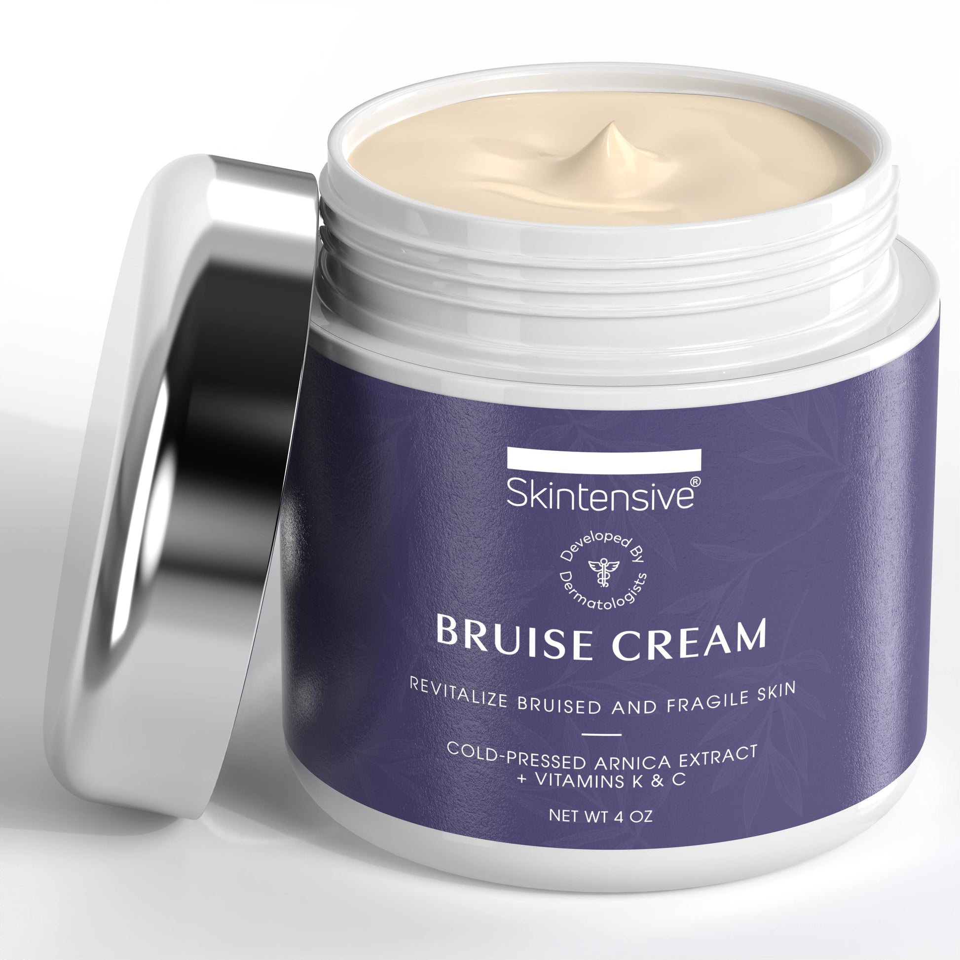 Skintensive Highest Purity Organic Arnica Plant-Based Bruise Cream for Thin Skin - Moisturizing, Anti-Aging, Healing, and Fading Scar Lotion, Vitamin K C and E, Skin Renewal