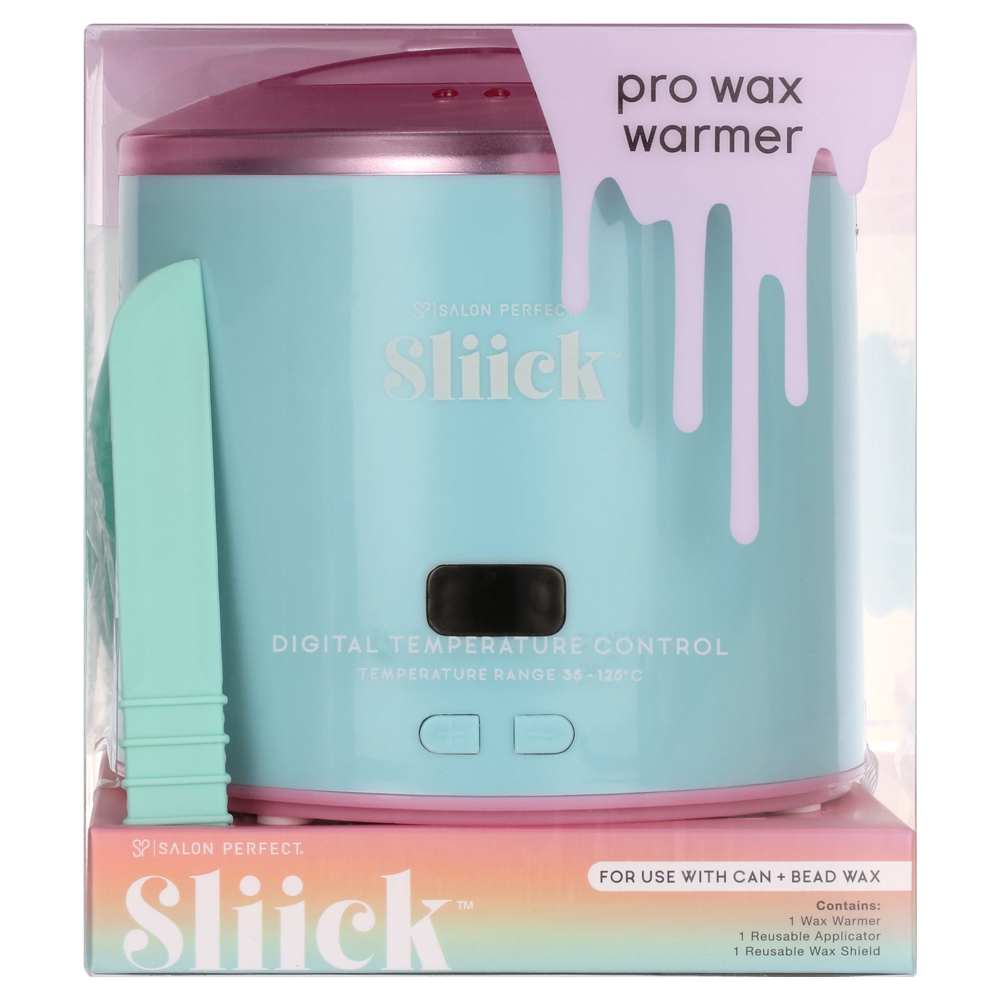 Sliick by Salon Perfect Pro Wax Warmer Kit for Hair Removal, Includes Wax Warmer, Reusable Silicone Applicator, Wax Shield, & 16 oz Removable Aluminum Hard Wax Bead Pot, Compatible with Can and Bead