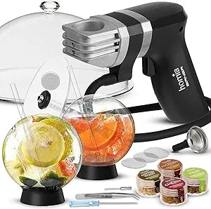 Cocktail Smoker Smoke Infuser Birner Profesional Kit, 13 PCS, Smoker Machine with Accessories and Wood Chips - Cold Smoke for Food and Drinks - Gift for Man