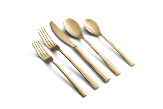 Sofia Home Gold Satin 18/0 20-Piece Flatware Set, Service for 4 by Sofia Vergara