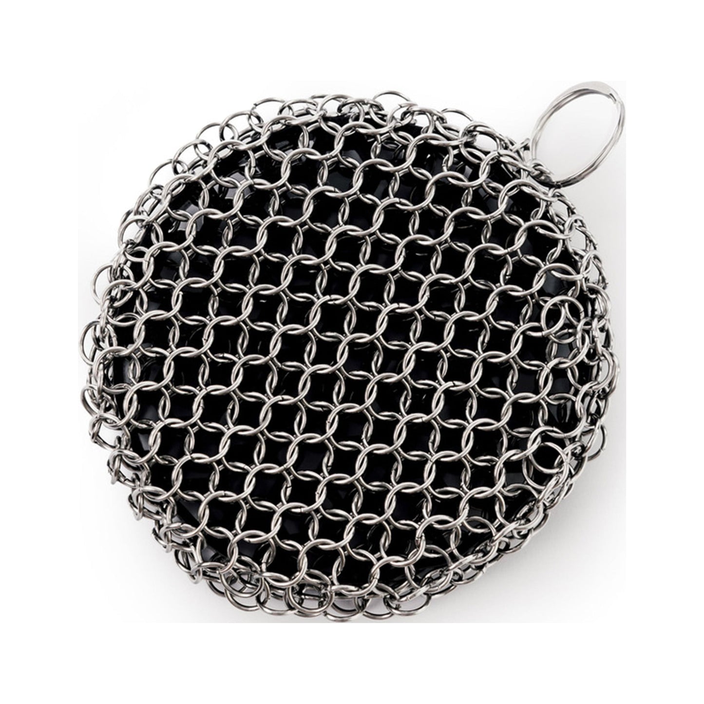 Solo Stove Cast Iron Scrubber, Food-safe, Heat-resistant, Rust-resistant, 304 stainless steel chainmail/durable silicone center