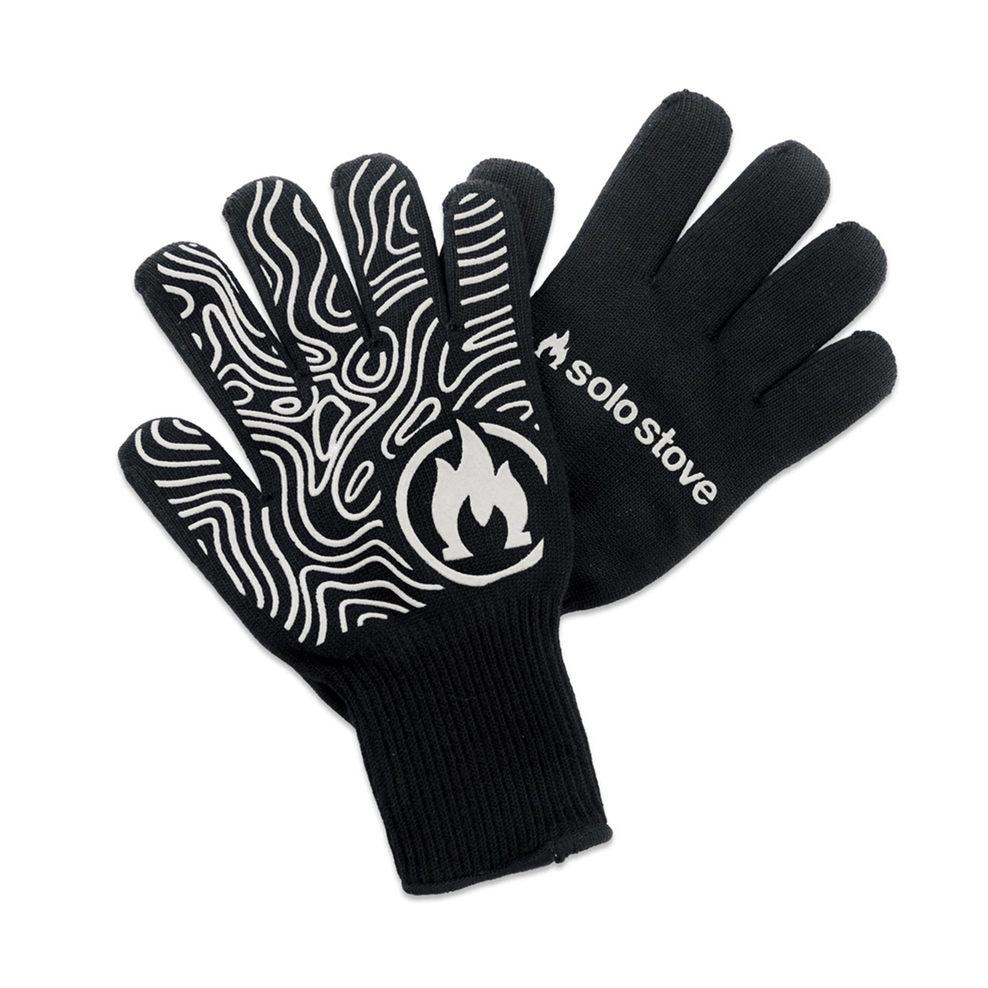 Solo Stove High Heat Gloves, Grill/ BBQ Gloves, Oven mitts, Heat-resistant up to 450°F, Non-Slip, Black, One Size