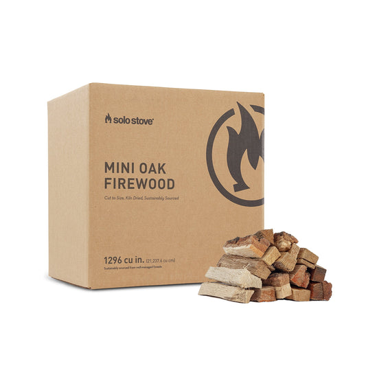 Solo Stove Mini Oak Firewood | Fuel for Wood-Burning Fire Pits and More, Sustainable And Kiln-Dried, Safe for Cooking, No Additives or Chemicals, 100% Oak, Wood Size: 1-1.5" x 4-5", Approx.1296 cu in