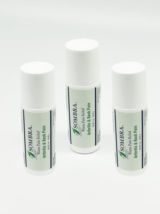 Sombra Warm Therapy Natural Pain Relieving Gel Roll On - 3oz - Pack of 3