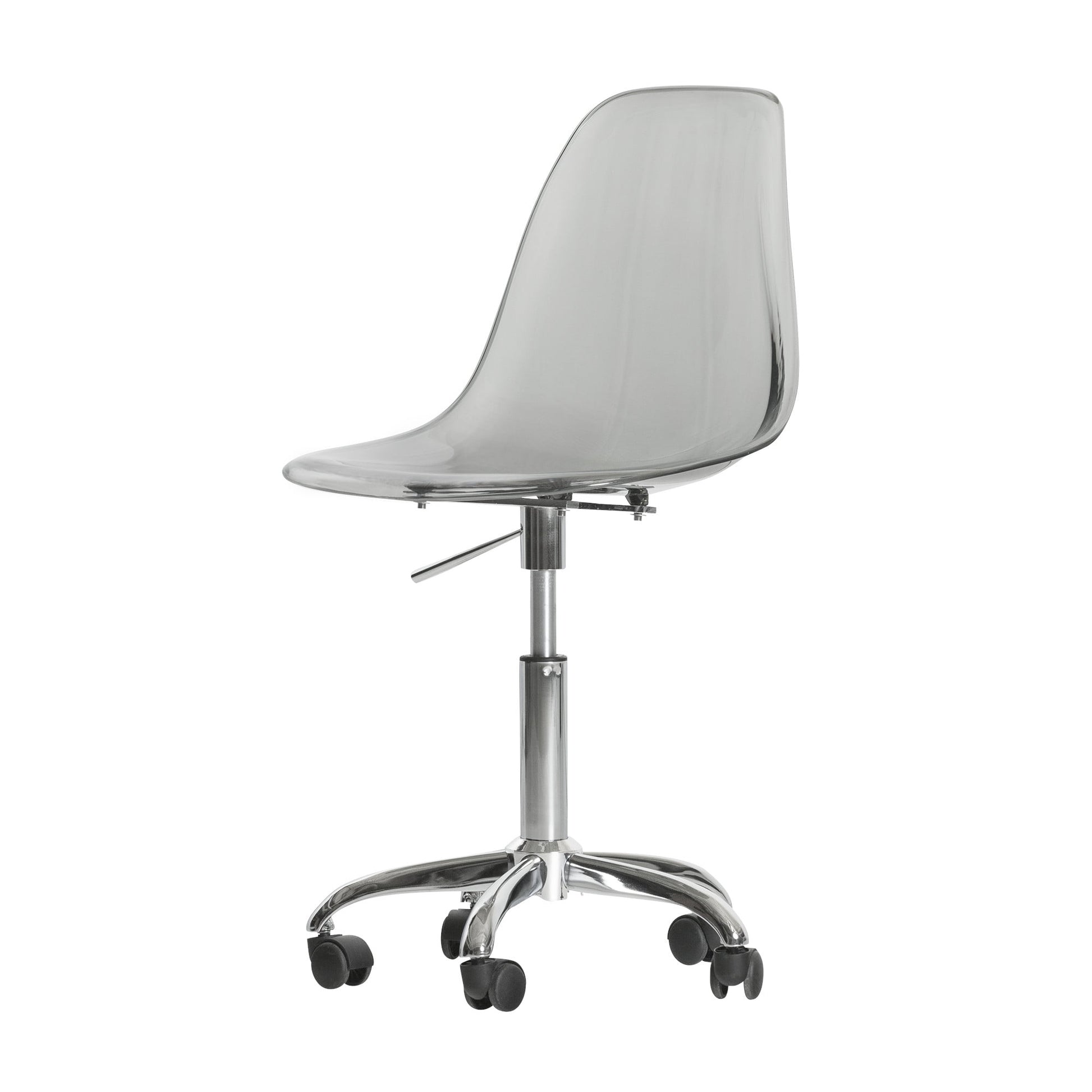 South Shore Annexe, Contemporary Acrylic Office Chair with Wheels, Gray