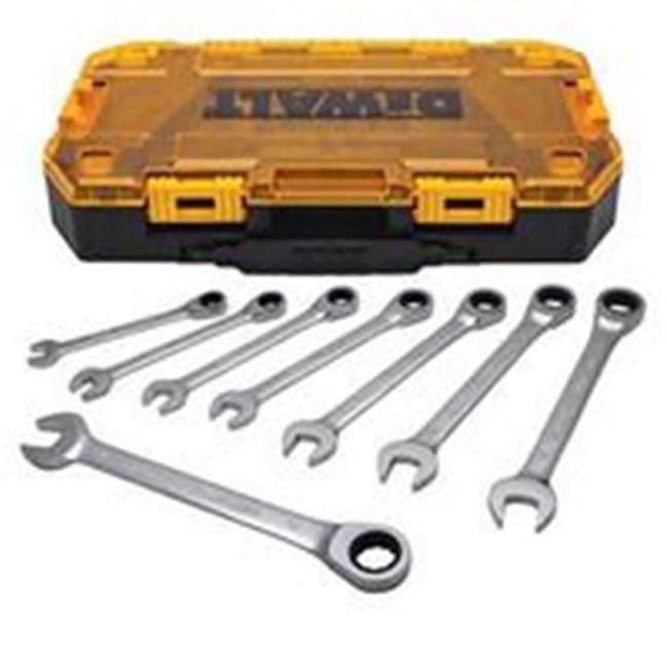 Stanley Tools 7522436 Metric Ratcheting Combination Wrench Set, 8 Piece, Metal, Full Polish