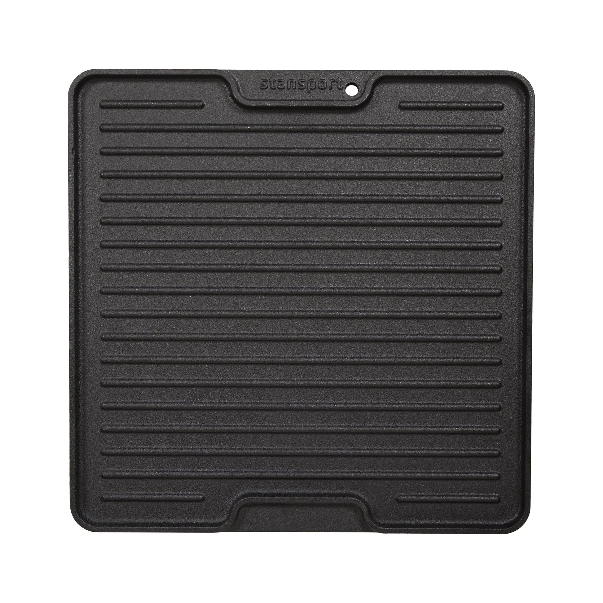 Stansport Pre-Seasoned Cast Iron Griddle with Lid Lifting Hole - 15" Black