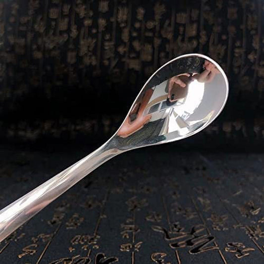 Sterling Silver Spoon, 999 Pure Silver Spoon, Soup Spoon, Housewarming Gift Tableware Spoon, 13.5x3CM