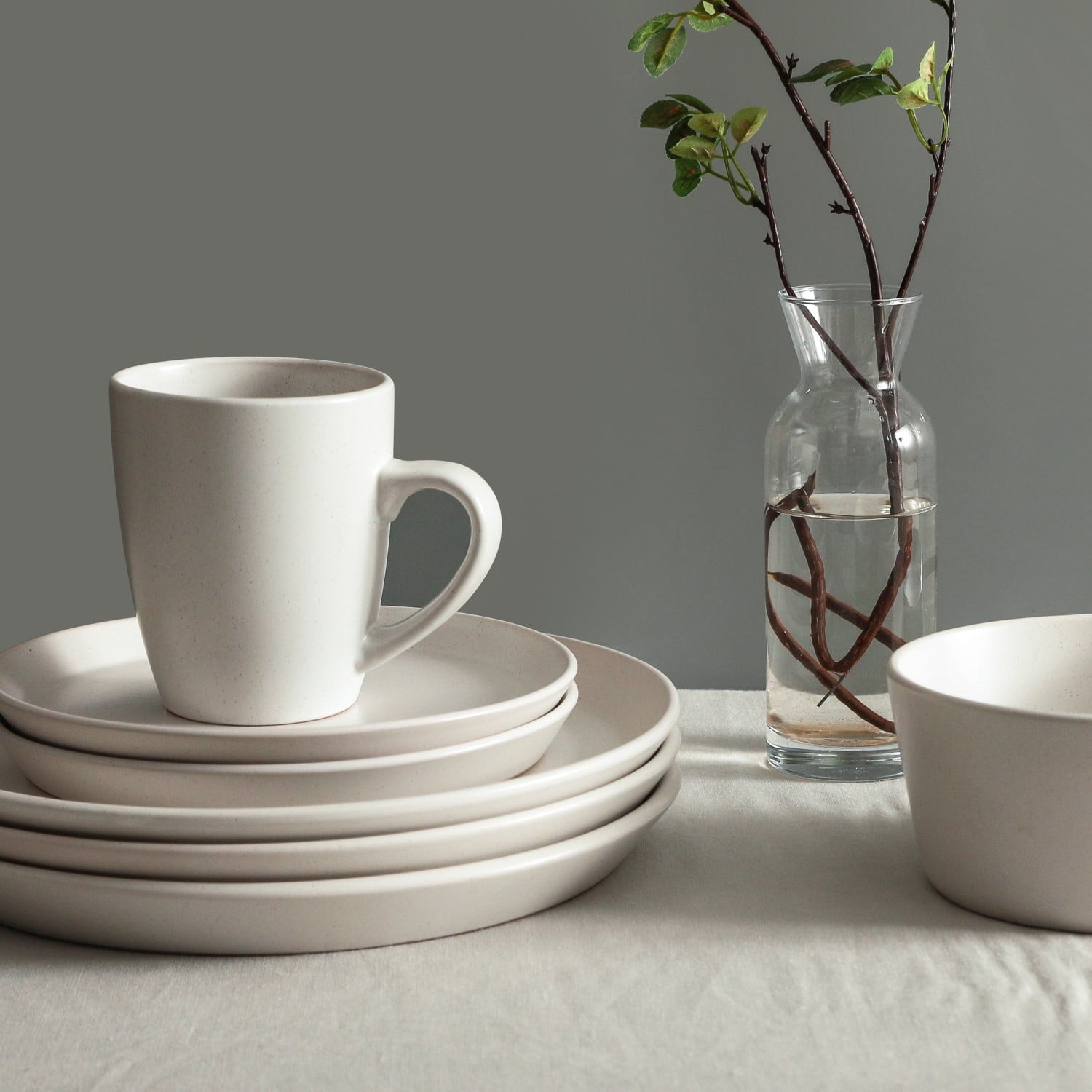 Stone Lain Albie 16-Piece Dinnerware Set Stoneware, White