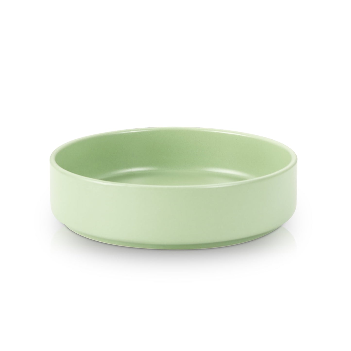 Stone + Lain Stella Porcelain Collection Dish Set, 6 Pasta Bowls Service for 6, Lime Green