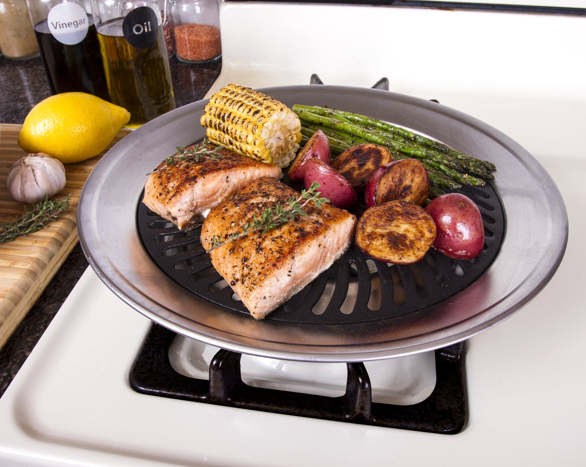 Stove Top Grill Pan - Smokeless Nonstick Outdoor Indoor Grill Plate for Gas & Electric Cooktops